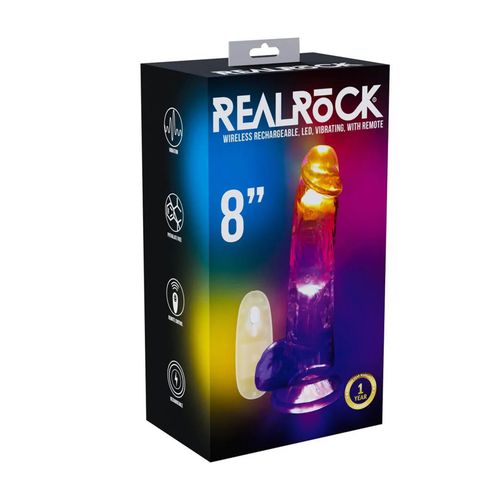 Led Vibrating Straight Cock With Balls - 20 Cm - Transparent na Arena.pl