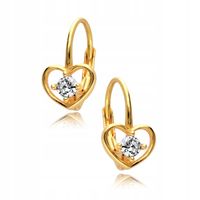 Złote Kolczyki 925 Angielskie Serduszka Grawer