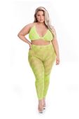 All About Leaf Bra Set Grn, Plus Size