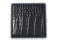 Czarna Metalowa Papierośnica Pokryta Ekoskórą na Wzór Skóry Węża Gentelo