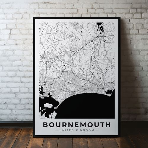 Plakat mapa plan miasta Bournemouth 50x70 cm na Arena.pl