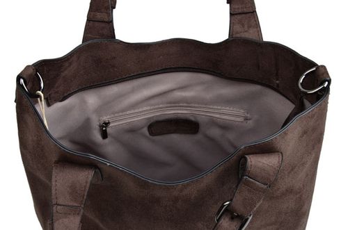 DELAURE TOREBKA damska SHOPPER A4 CASUAL ZAMSZ czekolada na Arena.pl