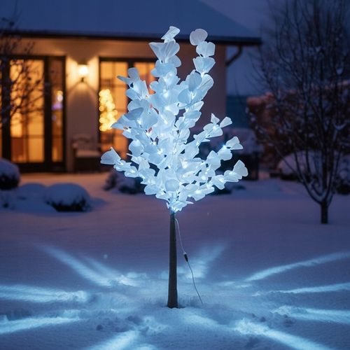 Drzewko Świąteczne Ozdobne Świecące LED BRZOZA 150 cm Lampki Białe Zimne na Arena.pl
