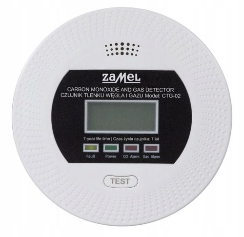 CZUJNIK GAZU CTG-02 ZAMEL TLENKU WĘGLA CZADU GAZU ZIEMNEGO ZASILANIE 230V na Arena.pl