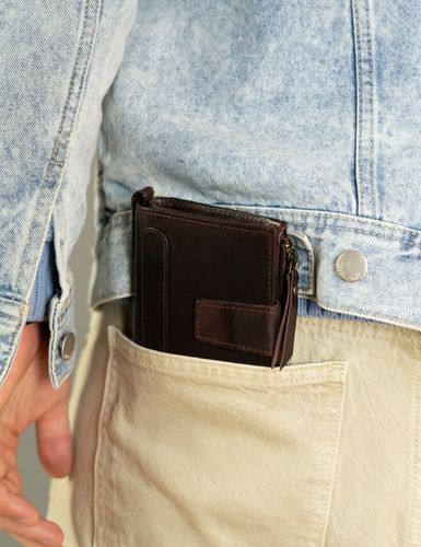 skórzany portfel męski w stylu retro - rovicky na Arena.pl