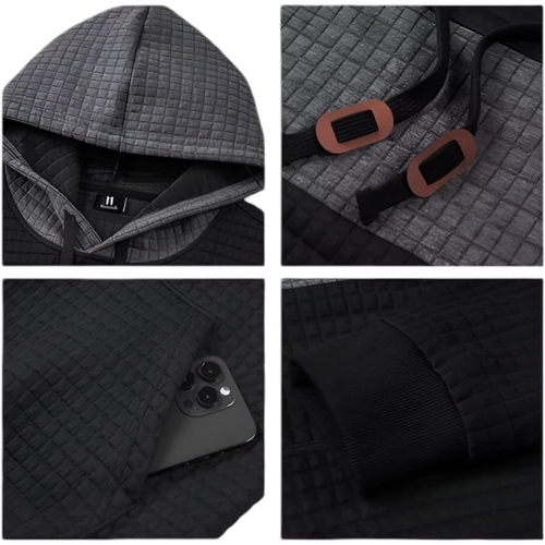 Bluza męska z kapturem czarna kangurka ciepła sportowa casual L wafel na Arena.pl