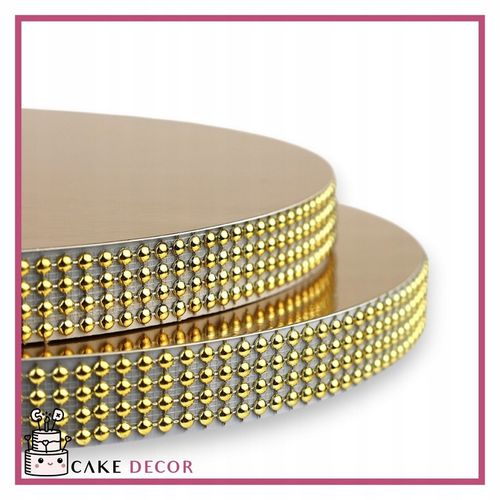 Podkład pod tort STYRODUR ZŁOTY 30 cm CEKINOWY BOK Gruby CakeDecor na Arena.pl