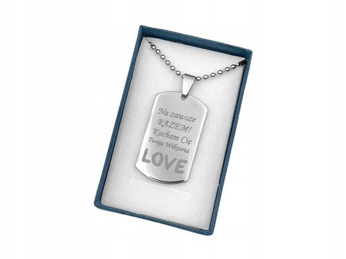 Nieśmiertelnik stal szlachetna z GRAWEREM prezent dla niego dzień chłopaka na Arena.pl