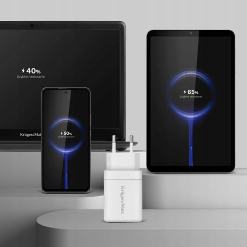 Szybka ładowarka sieciowa GAN 45W Power Delivery Quick Charge Kruger&Matz na Arena.pl