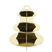 PATERA PAPIEROWA NA CIASTO I BABECZKI ZŁOTA GOLD URODZINY CHRZEST KOMUNIA