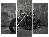 70 90CM OBRAZ 3 ELEM CHOPPER ŚCIENNY DRUK PŁÓTNO