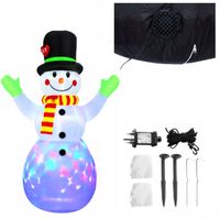 BAŁWAN DMUCHANY DUŻY ŚWIECĄCY LED POMPOWANY OZDOBNY DEKORACYJNY XXXL 210 CM