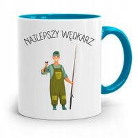 Kubek Błękitny Wędkarza Rybak Najlepszy Wędkarz Z Nadrukiem Ze Zdjęciem