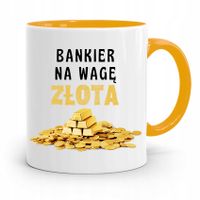 Dla Bankiera Kubek Żółty Na Prezent Na Urodziny Z Nadrukiem Ze Zdjęciem