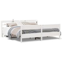 Łóżko bez materaca, białe, 200x200 cm, lite drewno sosnowe