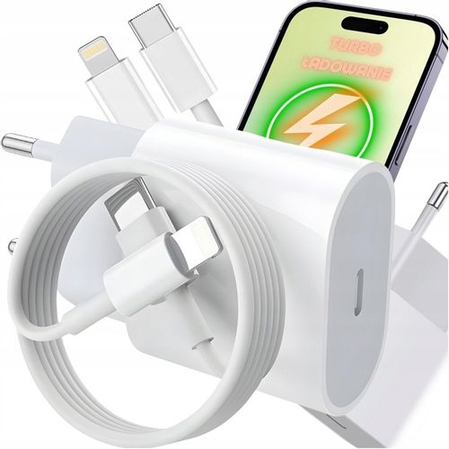 SZYBKA ŁADOWARKA KOSTKA TYP-C 20W +KABEL DO IPHONE na Arena.pl