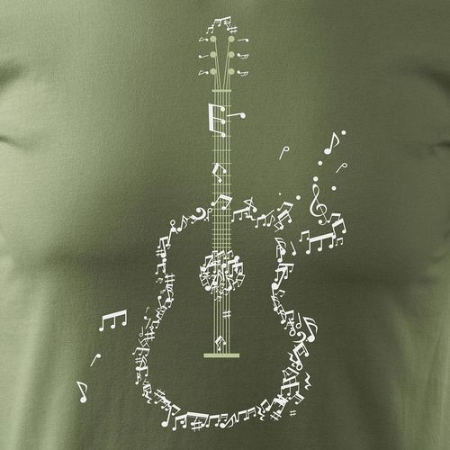 Koszulka rock rockowa jazz z gitarą dla gitarzysty męska khaki REGULAR XL na Arena.pl