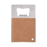 Otwieracz do butelek 5,5 x 8,5 cm ze stali i skóry do sublimacji - brązowy