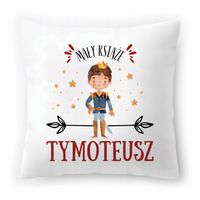 Poduszka Biała 40X40 Cm Dla Tymoteusza Dziecka Z Nadrukiem Ze Zdjęciem