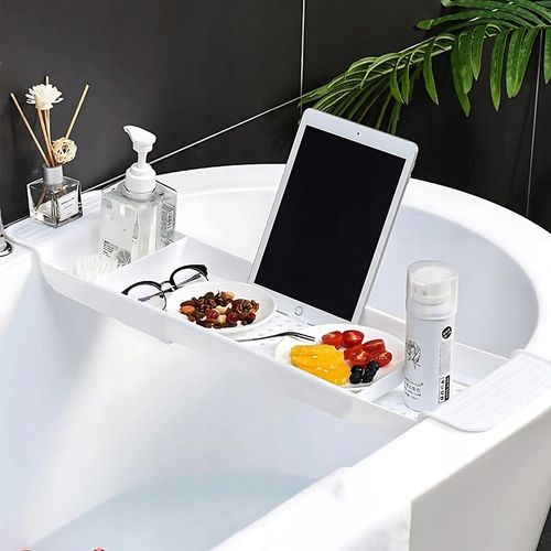 Półka na wannę łazienkowa regulowana biała na Arena.pl