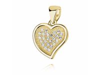 Pozłacany srebrny wisiorek serce cyrkonia cyrkonie srebro 925 Z1063C_G