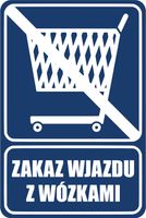 Tabliczka grawer informacyjna piktogram 20x15 zakaz wjazdu wózkami