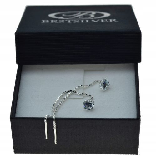 KOLCZYKI SREBRNE PRZECIĄGANE Z CYRKONIĄ 5MM SREBRO na Arena.pl