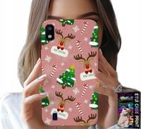 ETUI DO SAMSUNG A10 - ŚWIĄTECZNE RENIFERY CHOINKI LASKA WZORY