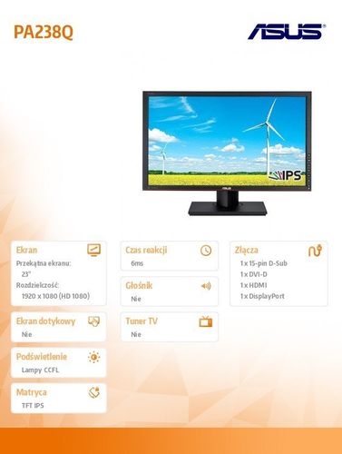 Asus 23'' LED IPS PA238Q na Arena.pl