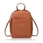 plecak damski skórzany miejski mały koniakowy elegancki