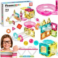 PICASSO TILES Tor kulkowy Klocki magnetyczne konstrukcyjne 45el kulodrom