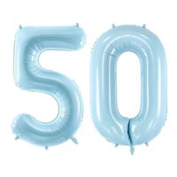 Balon foliowy liczba 50 niebieski 86 cm