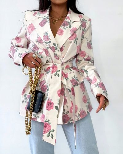 Marynarka oversize z poduszkami w kwiaty La Milla na Arena.pl