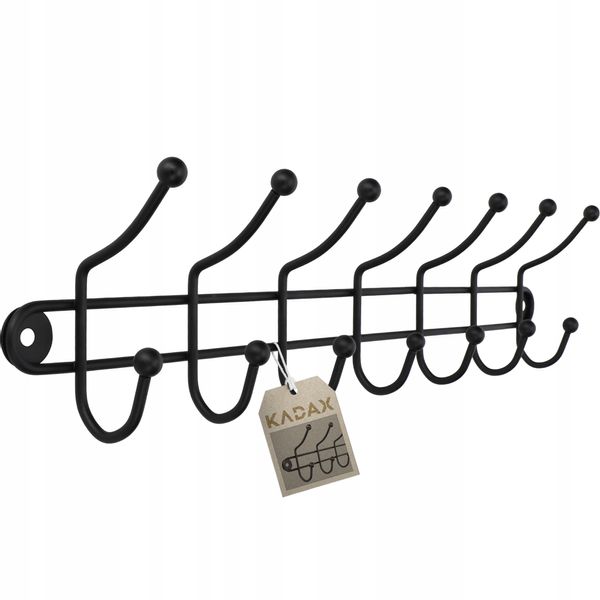 Wieszak Ścienny Na Ubrania Uchwyt 3 + 7 Haczyków zdjęcie 3