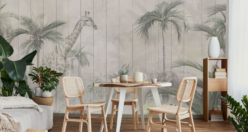 Fototapeta Tropikalne Drzewa ABSTRAKCJA Imitacja Desek 360cm x 240cm zdjęcie 5