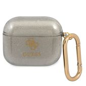 guess gua3ucg4gk airpods 3 coverczarny/black glitter collection
