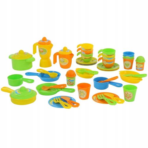 WADER Duży zestaw naczyń w pudełku 50 el garnki na Arena.pl