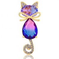 broszka ozdobna kryształkowy kotek bz220