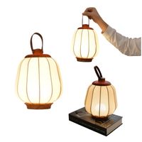 Bezprzewodowa Lampa Stołowa LED Retro Latarnia Drewno Akumulator 4000mAh