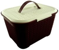 POJEMNIK PLASTIKOWY Z UCHWYTEM RĄCZKĄ 4 L PUDEŁKO KUFEREK SZKATUŁKA