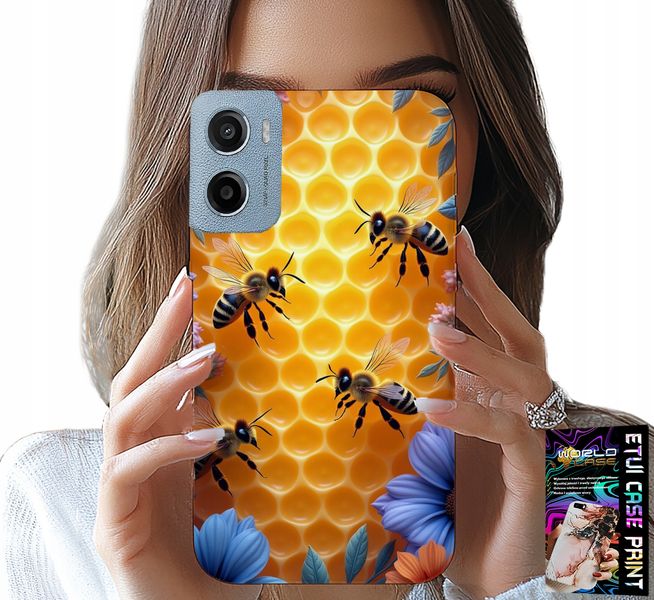 ETUI DO MOTOROLA E15 / G05 - PSZCZOŁY UL PLASTER MIODU PLECKI CASE zdjęcie 1