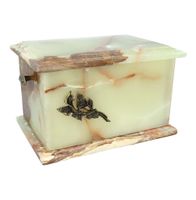 Kamienna urna na prochy Naturalny zielony onyks