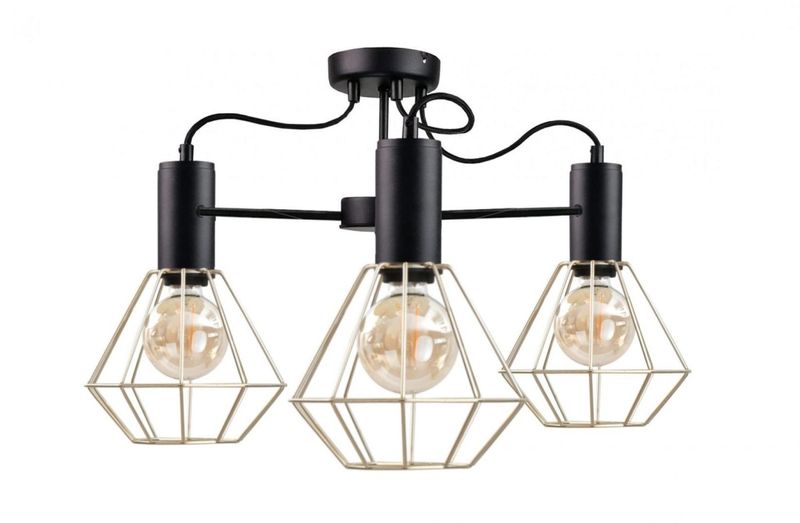 Lampa sufitowa 3xE27 LARS BLACK/GOLD zdjęcie 1