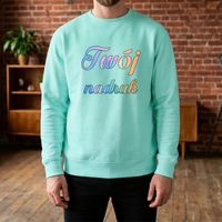 Bluza crewneck miętowa z Twoim nadrukiem XS