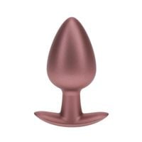 smooth silicone anal plug - large - 3.5" / 8,9 cm - rose gold