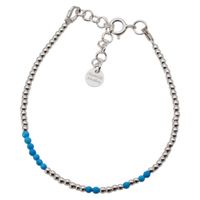 Bransoletka urodzeniowa grudzień - turkus, srebrny hematyt i srebro