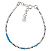 Bransoletka urodzeniowa grudzień - turkus, srebrny hematyt i srebro