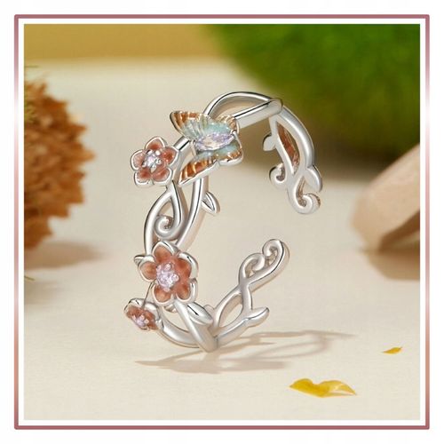 Srebrny Pierścionek Otwarty ZAPACH WIOSNY S925 na Arena.pl