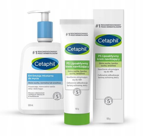 Zestaw Cetaphil EM Emulsja micelarna 500 ml i krem PS na Arena.pl