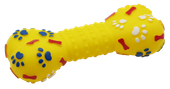 Zabawka dla psa winylowa kość w łapki z piszczałką żółta 25cm UNIQ PETS